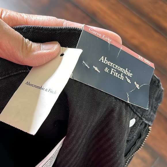 Abercrombie & Fitch The 90's Straight Curve Love Jeans Women's 24 Black - Picture 11 of 15